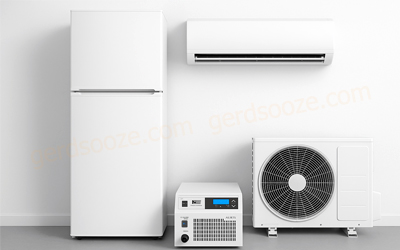 تصویر استابلایزر فاراتل مدل AVR320PRO در کنار یخچال و کولر گازی