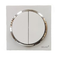 کلید دو پل دلند پلاس مدل آوا مات سفید زه نقره ای