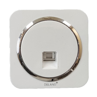 پریز تلفن تک سوکت دلند پلاس مدل آدا مات سفید زه نقره ای