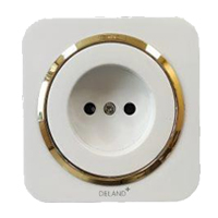 پریز ساده دلند مدل آدا مات سفید زه طلایی